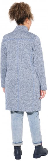 Ulla Popken Longline Knit Fleece Jacket Sky Blue - Sudaderas y hoodies - 