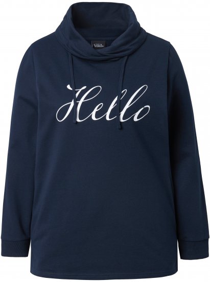 Ulla Popken HELLO Classic Fit Stand-Up Collar Sweatshirt Navy - Sudaderas y hoodies - 