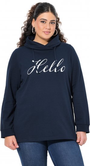Ulla Popken HELLO Classic Fit Stand-Up Collar Sweatshirt Navy - Sudaderas y hoodies - 