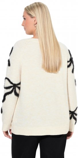 Ulla Popken Glitter Bow Sweater Chalk - Sudaderas y hoodies - 