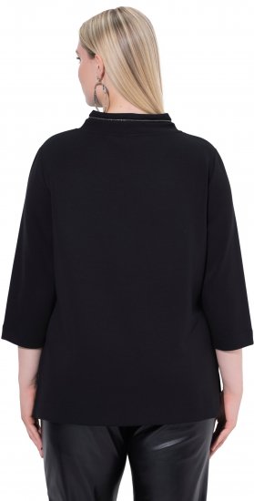 Ulla Popken Decorative Chain Collar Sweatshirt Black - Sudaderas y hoodies - 
