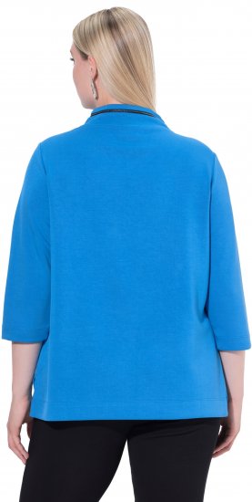 Ulla Popken Classic Fit with Side Slits 3/4 Sleeve Sweatshirt Royal Blue - Sudaderas y hoodies - 