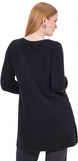 Ulla Popken Sequined Soft Fine Knit Sweater Black - Sudaderas y hoodies - 