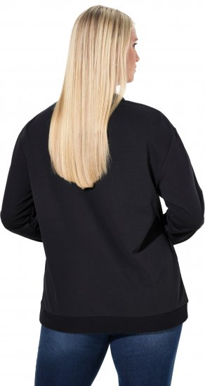 Ulla Popken Sparkling Sequin Bows Christmas Sweatshirt Black - Sudaderas y hoodies - 