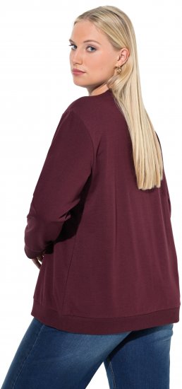 Ulla Popken Sparkling Sequin Bows Christmas Sweatshirt Plum - Sudaderas y hoodies - 