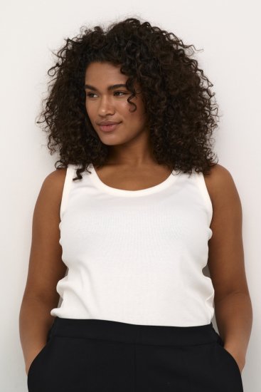Kaffe Curve Carina Top de tirantes Chalk - Camisetas - 