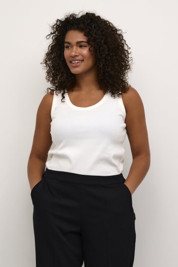 Kaffe Curve Carina Top de tirantes Chalk - Camisetas - 