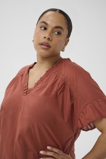 Kaffe Curve Valeria Top Henna Brown - Camisetas y tops - 