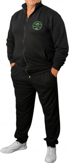 20 Nodi Ostro Stretch Fleece Cotton Tracksuit Black - Chándales - Chándales Tallas Grandes Hombre
