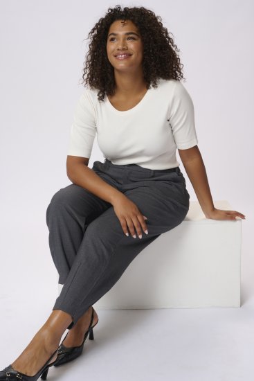 Kaffe Curve Merla Pantalones Dark Grey Melange - Vaqueros & Pantalones de Mujer Tallas Grandes – Plus Size - 