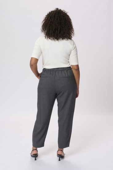 Kaffe Curve Merla Pantalones Dark Grey Melange - Vaqueros & Pantalones de Mujer Tallas Grandes – Plus Size - 