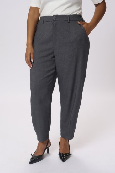 Kaffe Curve Merla Pantalones Dark Grey Melange - Vaqueros & Pantalones de Mujer Tallas Grandes – Plus Size - 