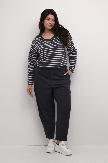 Kaffe Curve Merla Pantalones Negro Oyster - Vaqueros & Pantalones de Mujer Tallas Grandes – Plus Size - 