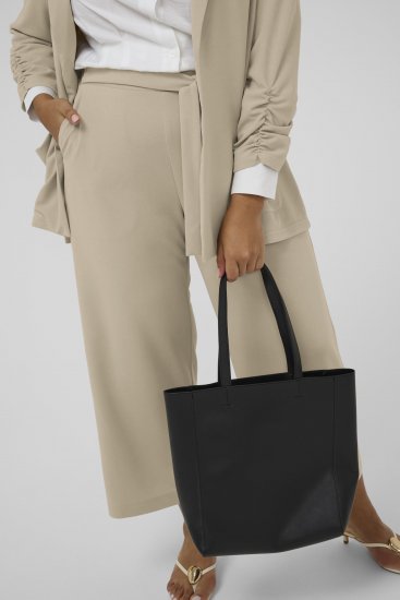 Kaffe Curve Pheolo Cropped Pants Feather Grey - Pantalones de tela - 