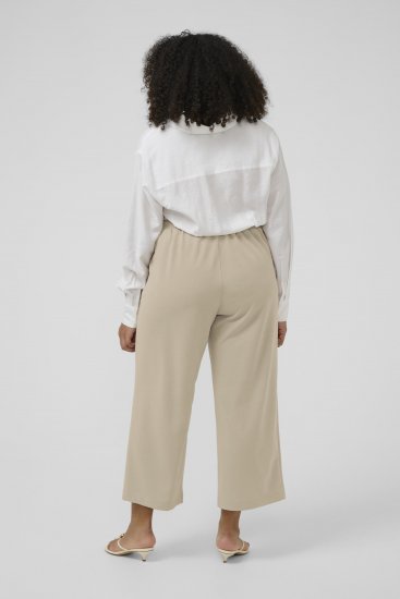 Kaffe Curve Pheolo Cropped Pants Feather Grey - Pantalones de tela - 