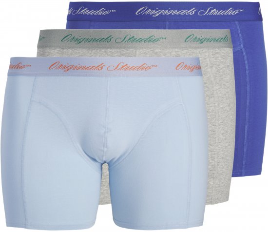 Jack & Jones Norrebro Solid Trunks 3-Pack Blue - Bóxeres - Bóxeres 2XL-12XL