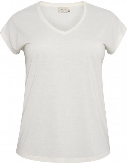 Kaffe Curve Lina V-Neck T-Shirt White - Camisetas - 