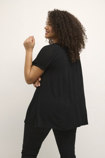 Kaffe Curve Ami Manga corta Blusa Negro intenso - Camisetas - 