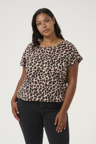 Kaffe Curve Sonna Stanley Top Estampado de leopardo - Camisetas - 