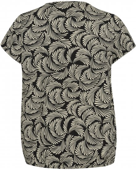 Kaffe Curve Sonna Stanley Top Negro intenso/Blanco antiguo estampado - Camisetas - 