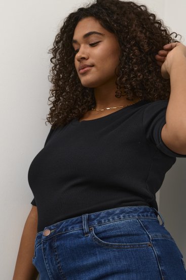 Kaffe Curve Carina Camiseta Negro intenso - Camisetas - 