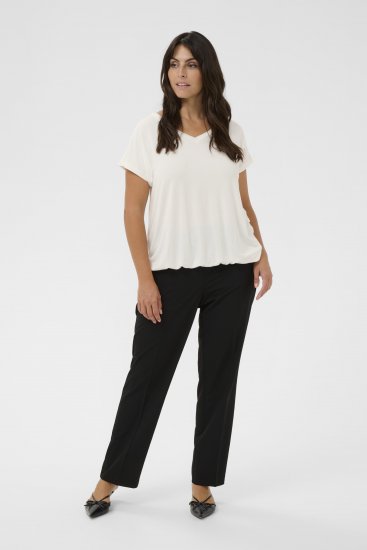 Kaffe Curve Jena V-Neck Camiseta Chalk - Camisetas - 