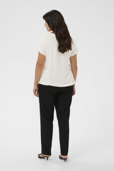 Kaffe Curve Jena V-Neck Camiseta Chalk - Camisetas - 