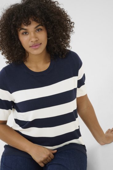 Kaffe Curve Lizzy rayad Jersey Midnight/Chalk raya - Camisetas - 