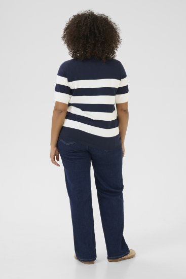 Kaffe Curve Lizzy rayad Jersey Midnight/Chalk raya - Camisetas - 
