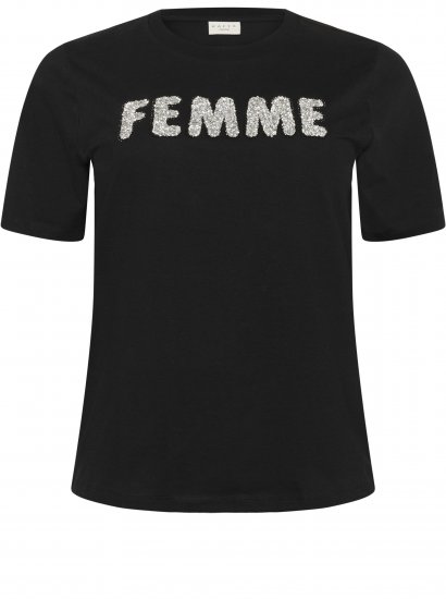 Kaffe Curve Ariana T-Shirt Black - Camisetas - 