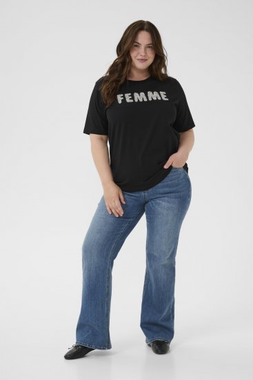 Kaffe Curve Ariana T-Shirt Black - Camisetas - 