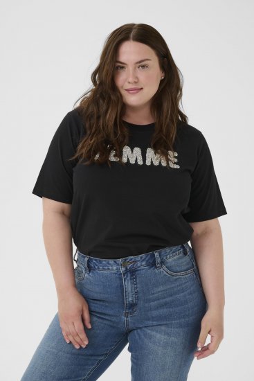 Kaffe Curve Ariana T-Shirt Black - Camisetas - 