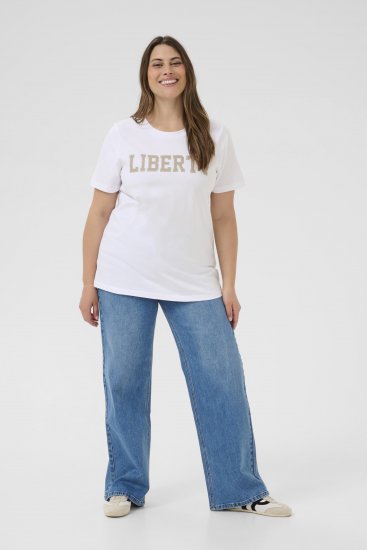 Kaffe Curve June Camiseta Blanco - Camisetas estampadas para mujer - 