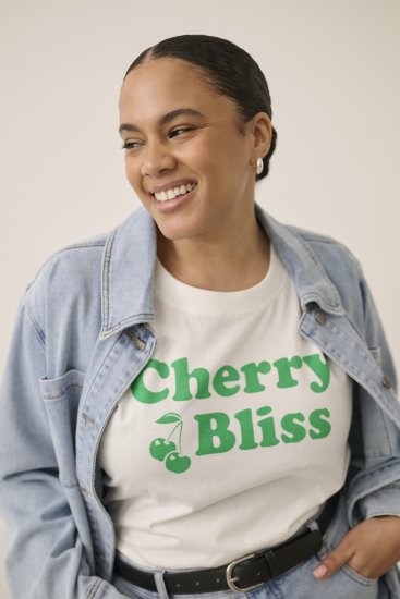 Kaffe Curve Chari T-Shirt Chalk - Camisetas - 