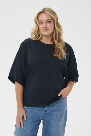 Kaffe Curve Stormi T-Shirt Navy - Camisetas - 