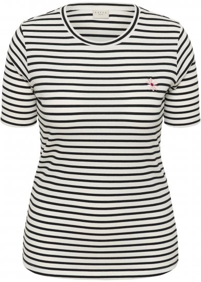 Kaffe Curve Lia Flower T-Shirt Chalk/Deep Black - Camisetas - 