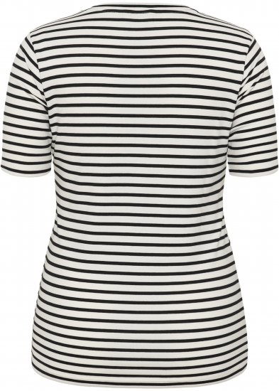 Kaffe Curve Lia Flower T-Shirt Chalk/Deep Black - Camisetas - 