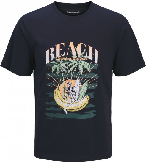 Jack & Jones King Crew Neck T-Shirt Navy - Camisetas con estampado - Camisetas con estampado - 2XL-8XL