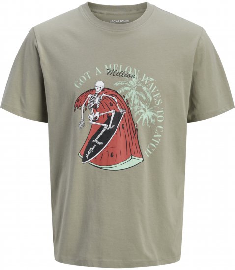 Jack & Jones King Crew Neck T-Shirt Grey - Camisetas con estampado - Camisetas con estampado - 2XL-8XL