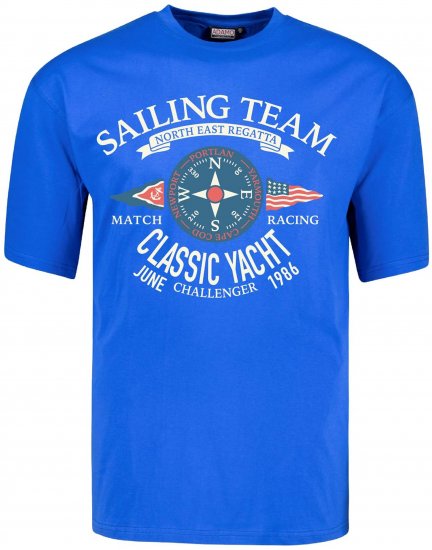 Adamo Motivshirt Sailing Comfort Fit Royal Blue - Camisetas - Camisetas - 2XL-14XL