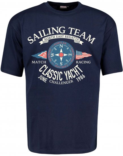 Adamo Sailing Comfort Fit T-Shirt Navy - Camisetas con estampado - Camisetas con estampado - 2XL-8XL