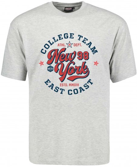 Adamo Motivshirt Comfort Fit College Grey - Camisetas - Camisetas - 2XL-14XL