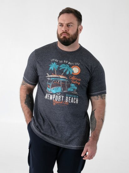 D555 Moyles Newport Beach Woody Car Printed T-Shirt Navy Twist - Camisetas con estampado - Camisetas con estampado - 2XL-8XL