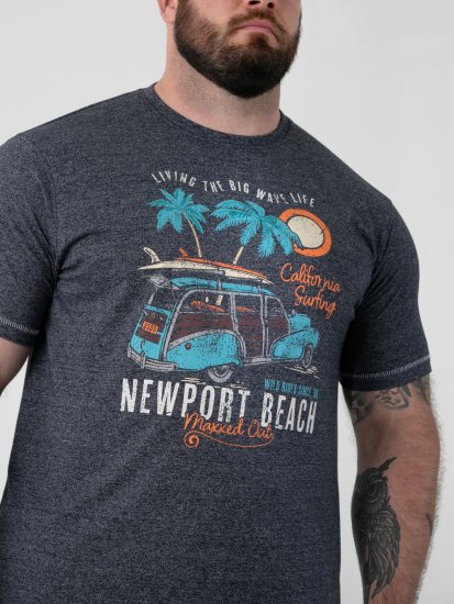 D555 Moyles Newport Beach Woody Car Printed T-Shirt Navy Twist - Camisetas con estampado - Camisetas con estampado - 2XL-8XL