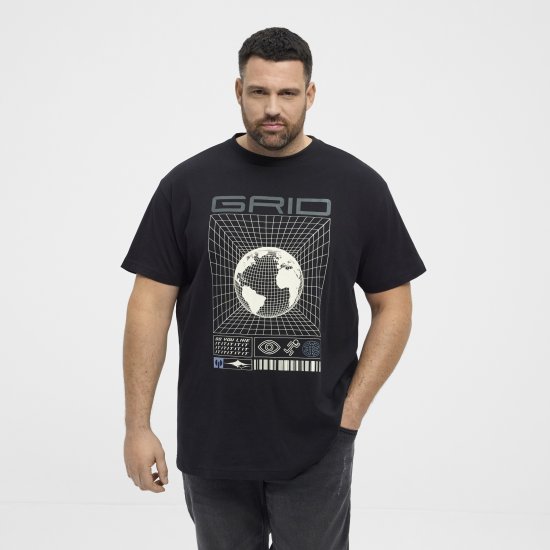 North Latitude 53333 Grid Printed T-Shirt Black - Camisetas - Camisetas - 2XL-14XL