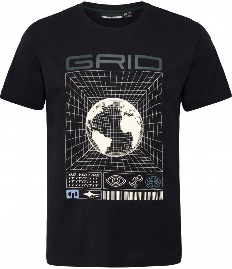 North Latitude 53333 Grid Printed T-Shirt Black - Camisetas - Camisetas - 2XL-14XL