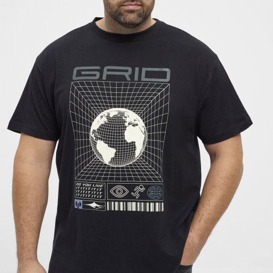 North Latitude 53333 Grid Printed T-Shirt Black - Camisetas - Camisetas - 2XL-14XL