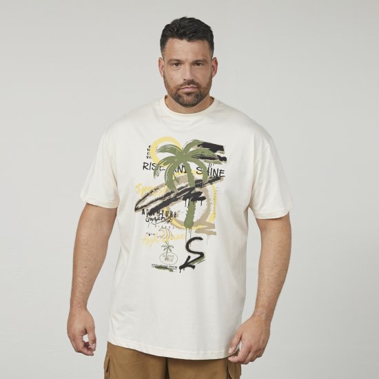North Latitude 61360 Palm Printed T-Shirt Off White - Camisetas con estampado - Camisetas con estampado - 2XL-8XL