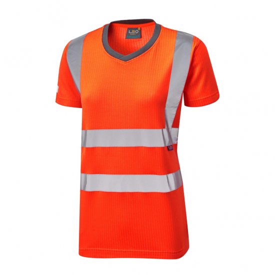 Leo Belstone EcoViz Comfort Women's T-Shirt Orange - Ropa de trabajo - 