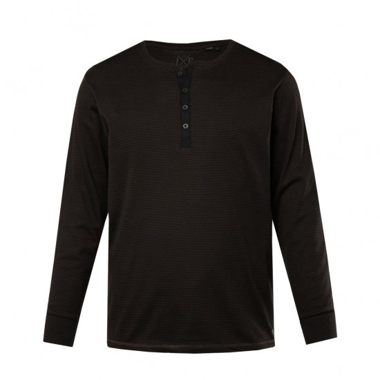 JP1880 T-Shirt Henley Long Sleeve Striped Brown TALL - ROPA DE HOMBRE MT-6XLT - Tamaños de talle alto